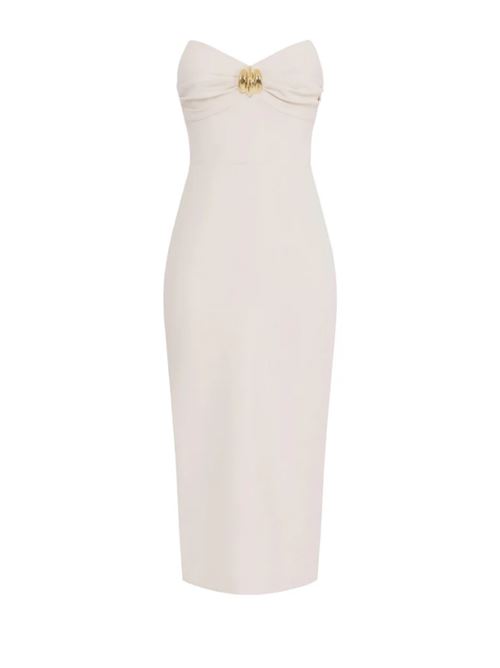 SHEATH DRESS WITH MACRO BOW ELISABETTA FRANCHI | AB76951E2193 burro